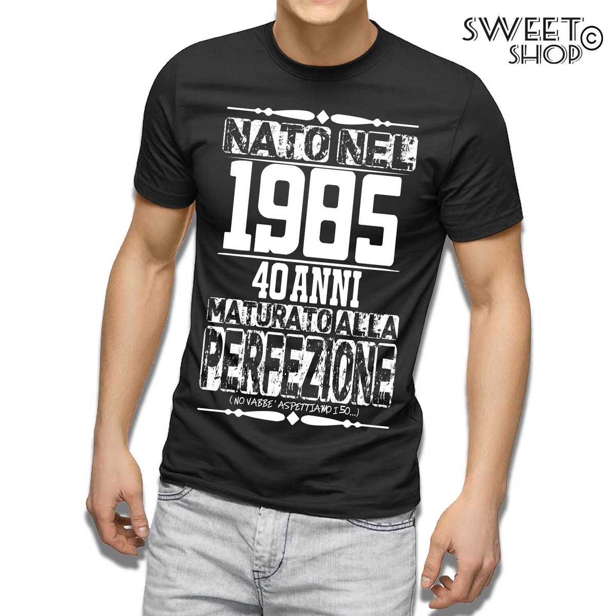 T-shirt 40 anni Uomo Compleanno 1985 Festa Simpatica Divertente