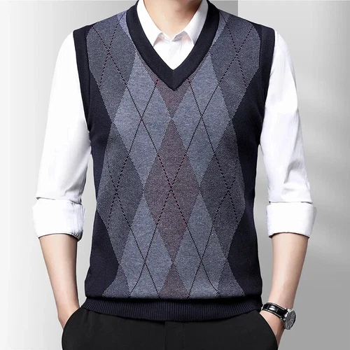 Men's Casual Sweater Tank Top Autumn Thickened Winter Warm Men's Vest - Bild 28 von 28
