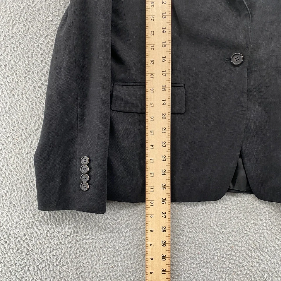 Brooks Brothers Blazer 女式 12 黑色单排扣羊毛 Loro Piana 夹克 — 第 3/4 张图片