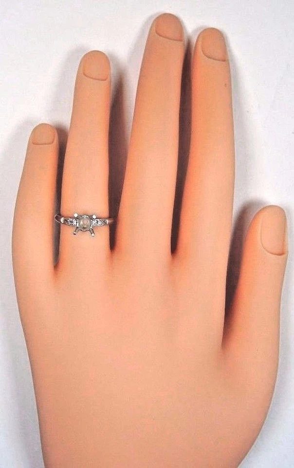 Antique Art Deco Mounting Setting Platinum Hold 5MM-6.5MM Ring Size 6.5 UK-M1/2 - Image 2 of 4