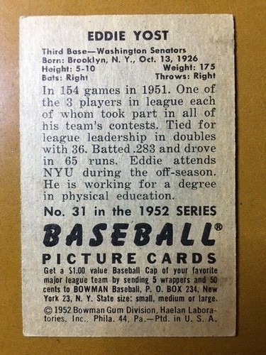 1952 Bowman Baseball Singles - Pick Your Card - Complete Your Set - High Numbers - Bild 21 von 320
