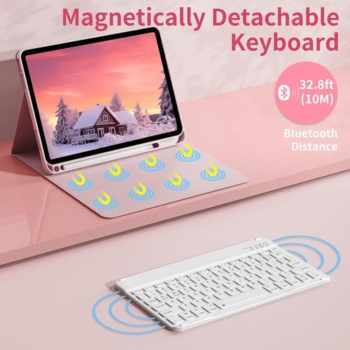 Bluetooth Keyboard For iPad 10th 9th 8th 7th Air 6 5 Case Cover with Pen Holder - Picture 23 of 52