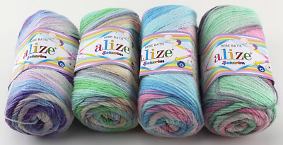 ALIZE Wolle Alize Sekerim Bebe Batik fantastischer Farbverlauf Kinder 5x100g 