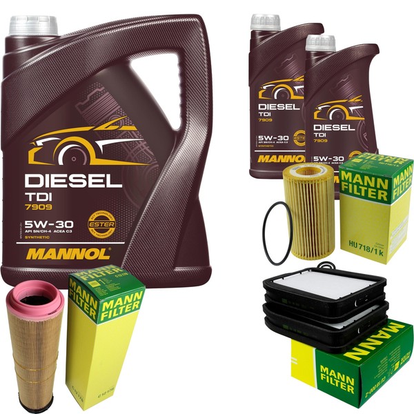 MANN-FILTER Inspektionspaket 7L Mannol Diesel Tdi 5W-30 FüR Mercedes E-Klasse-image