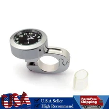 Watch Bar Mount To 1-1/4" 7/8" Motorcycle Universal Clock Handlebar Cruiser