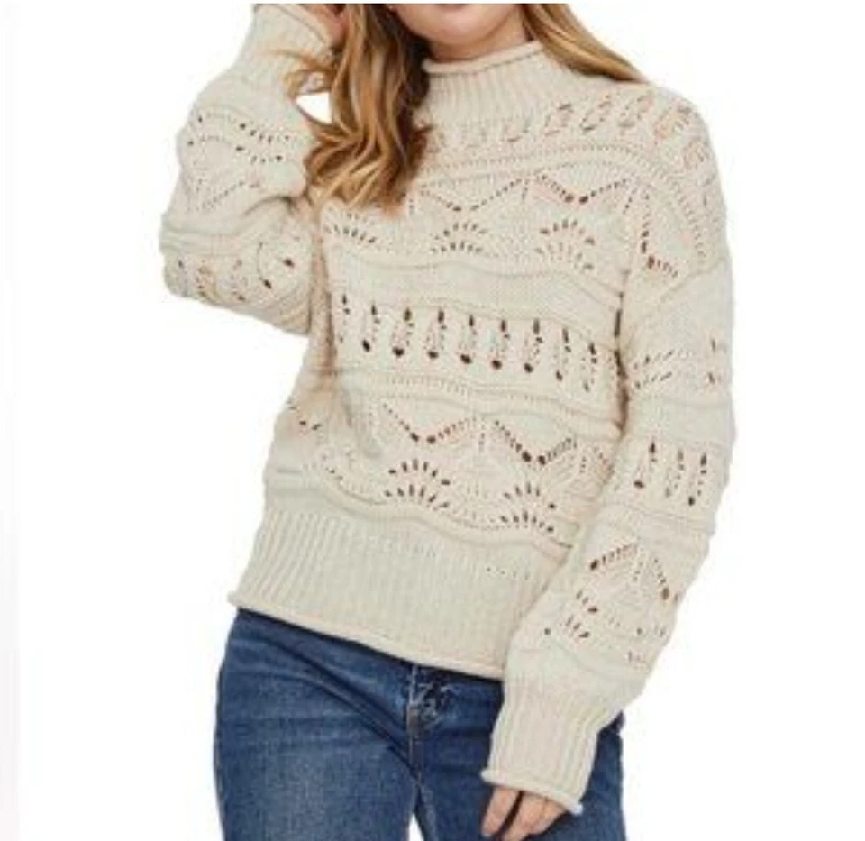 Suéter Jersey Aware By Vero Moda Mujer Beige Medio Tejido con Cable Manga Larga Foto 3 de 4