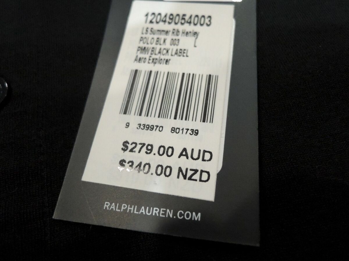 Ralph Lauren Black Label, Black Round Collar T-Shirt, Size L Ralph Lauren Black Label, Black Round Collar T-Shirt, Size L