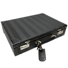 Porte-documents FENDI ancienne FENDI années 80 attache case rayure cuir noir ...