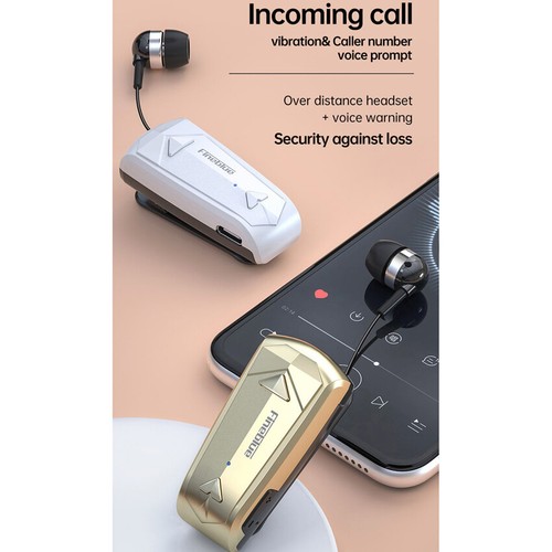 Headset Bluetooth 5.3 Retractable Vibrating Earphone Clip FineBlue F520 Mini - Picture 9 of 17