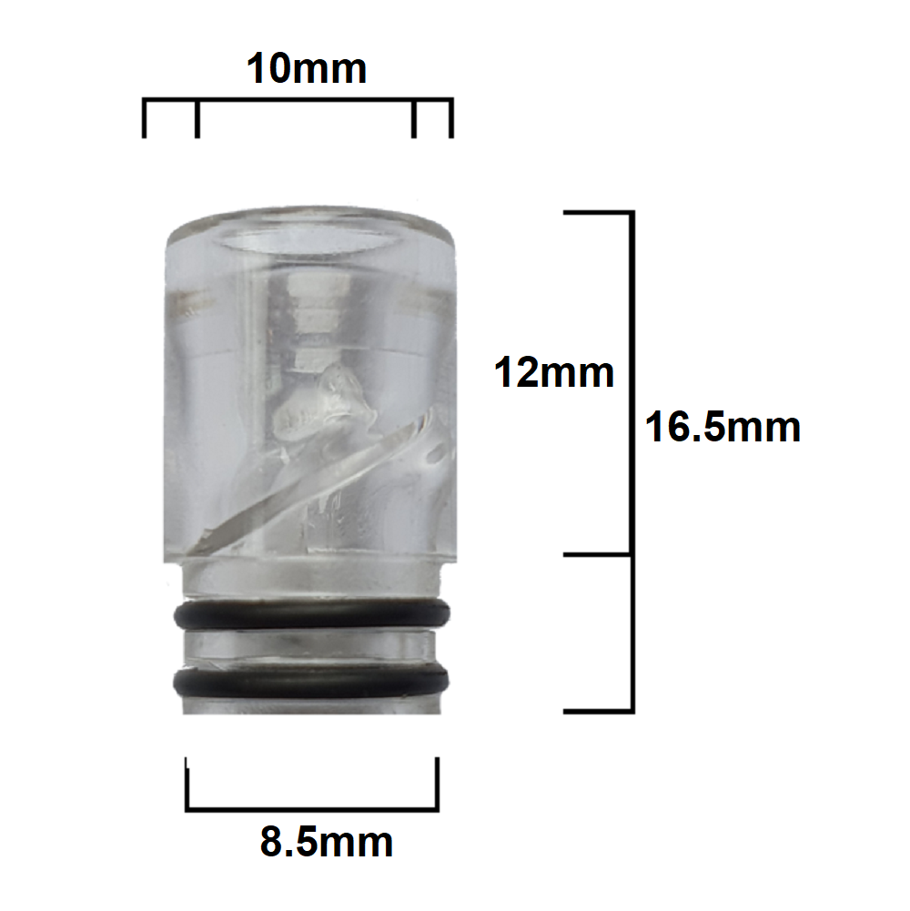 510 Acrylic Anti Spit Back Coloured Cyclone Twisted Vape Drip Tip  Mouthpiece