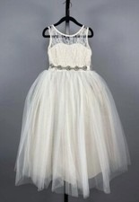 Rosebuds Flower Girl  Formal Dress in Champagne, Size 4, New with Tags