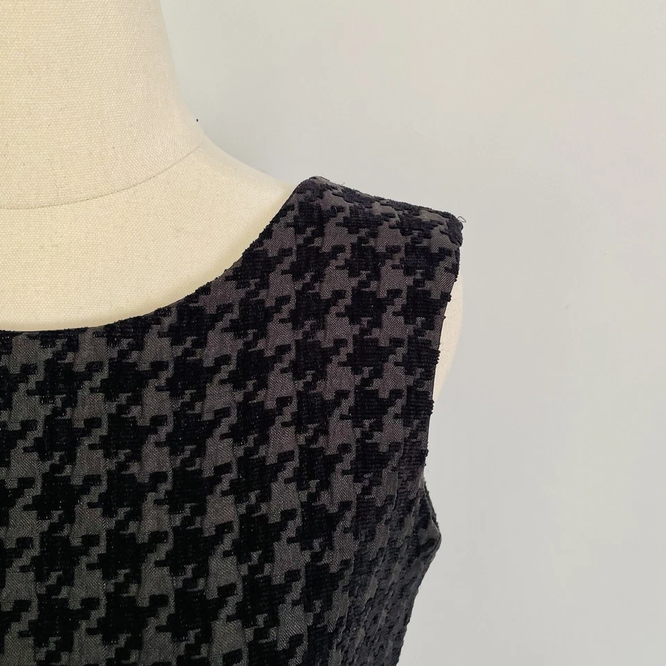 2010s American Apparel Womens Dress Black Houndstooth Short Mini Party Size S 8 Foto 4 de 4