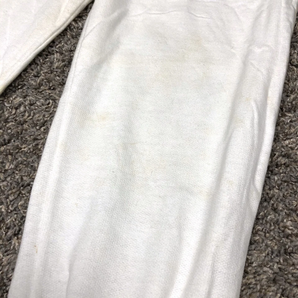 Vintage 90s Leggs Activewear White Sweatpants XL Lounge Wear Leg Stripe Made USA - Image 4 of 4