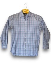 Bonobos Blue Plaid Pattern Men's 17-36 Stretch Slim Fit