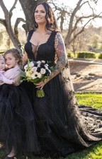 Bride To Be Couture Black Lace Wedding Gown D...