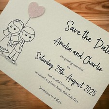10 Save the Date Cards / Save the Evening Invitations Personalised & Envelopes