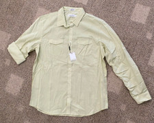 Mens Calvin Klein CK Long Sleeve Dress Casual Shirt Celery Green Size Large Reg