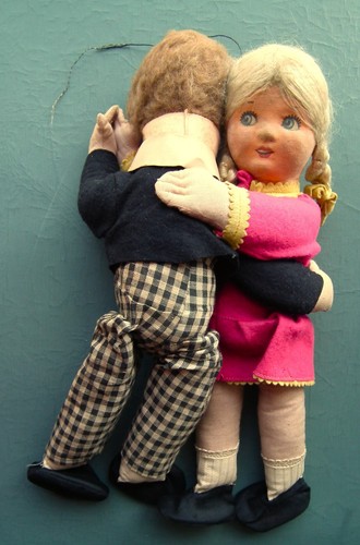 Vintage Deans Rag Book Co dancing dolls cloth 1920s 1930s Jean & Peter