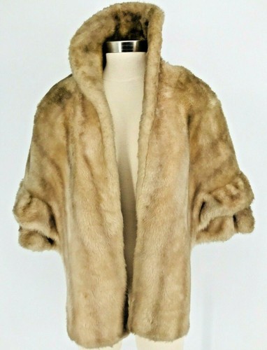 Vintage Faux Fur Wrap Cape Stole Regina 