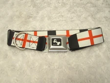Buckle-Down Dog Collar Seatbelt Buckle 18-32" Sz L England Saint George's Cross