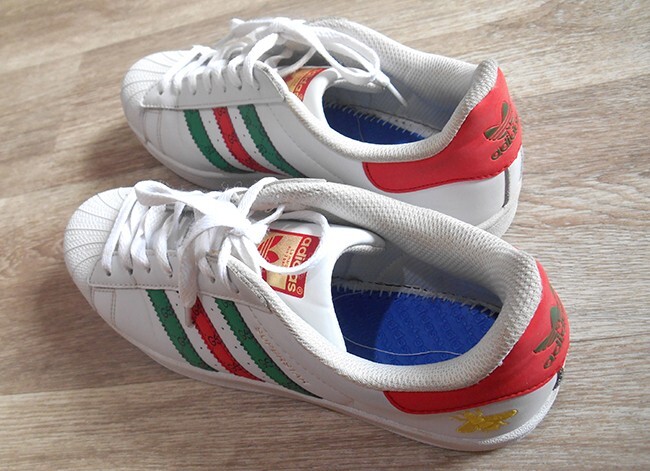 adidas red gold green