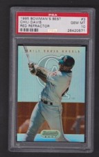 1995 BOWMAN'S BEST RED REFRACTOR #3 CHILI DAVIS ANGELS SP GRADED PSA 10 GEM MINT