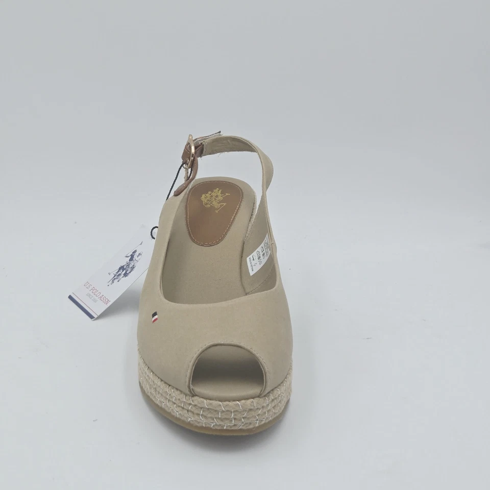 Zapatos De Mujer Us Polo Assn 41 Sandalias Beige De Tela 249AB - Imagen 3 de 4