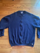 Vintage Russell Athletic Cotton Poly Full Zip Sweatshirt Mens XLT Made in USA