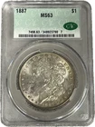 1887 Morgan Silver Dollar $1 Beautiful High Grade Coin CAC MS 63 #54