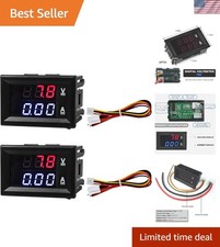 Accurate 2-in-1 Volt & Amp Meter, Dual LED Display, 0-100V for Electric Vehicles