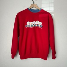 Vintage 90s M C Sportswear Womens Christmas Grandma Sweater Snowman Size Medium
