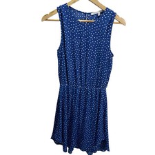 Collective Concepts Blue White Polka Dot Mini Dress XS A-line Sleeveless