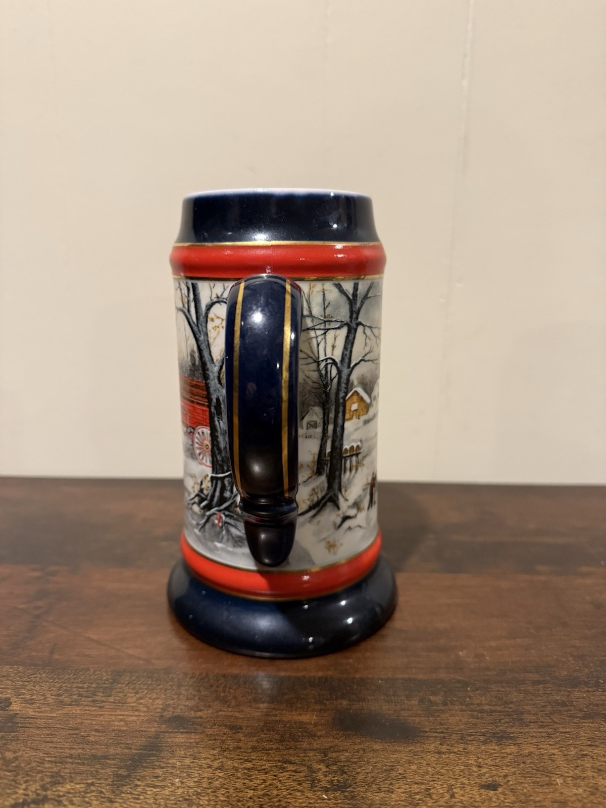 Lot of 3 Vintage Budweiser Holiday Christmas Beer Steins 1990-192 Clydesdales