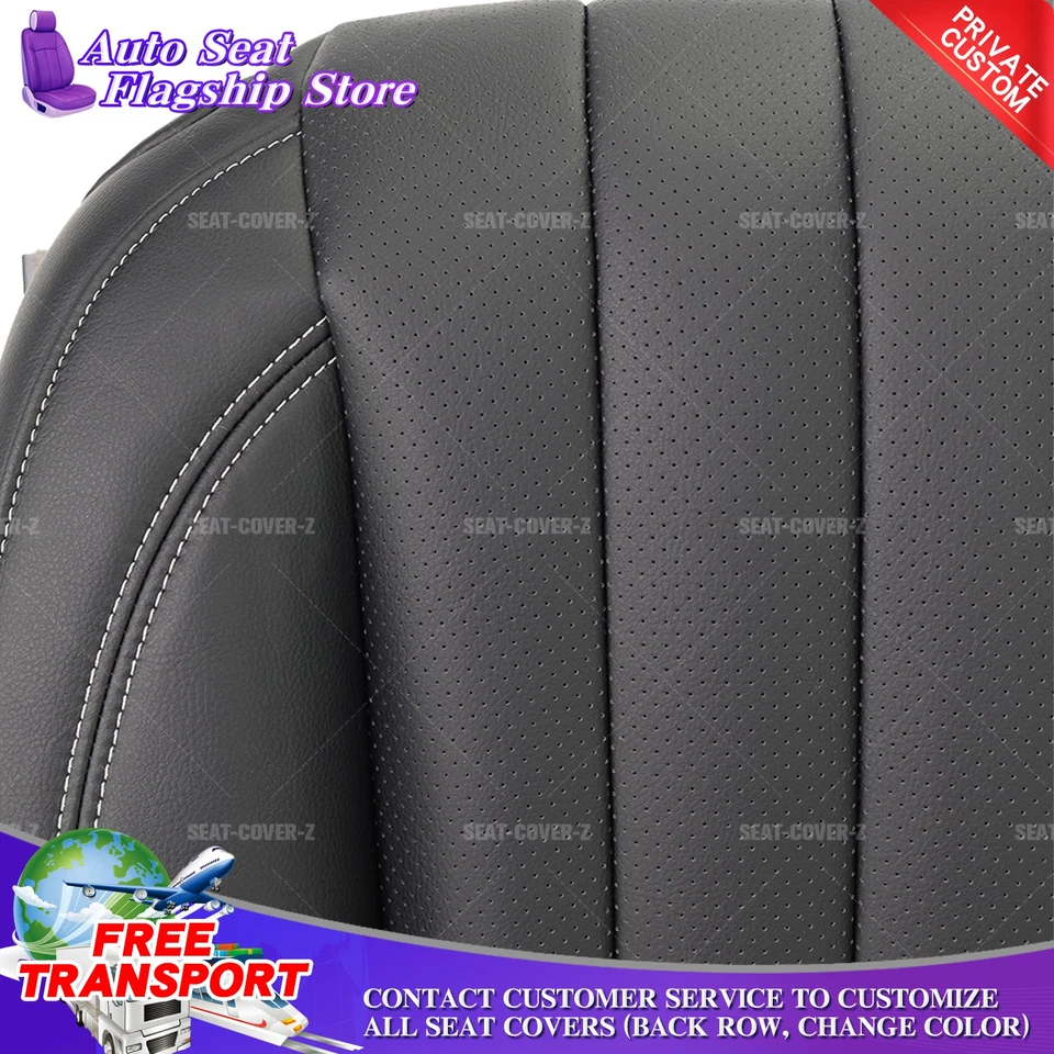 For 2017-2020 Mercedes Benz E300 E350 Driver Bottom Top Leather Seat Cover Black Foto 4 de 4