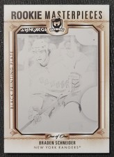 2022-23 UD The Cup Rookie Masterpieces Braden Schneider Rookie 1/1 Black Plate