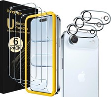 [3+3 PCS] Tempered Glass & Camera Lens Protector for iPhone 17 Air 6.5 Inch Anti