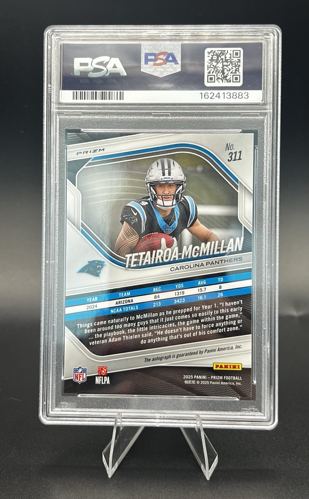 2025 Panini Prizm Tetairoa McMillan RC #311 (No Huddle) Auto /10 PSA 10 EBay 1/1 view 2