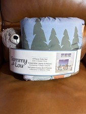 Sammy  Lou 4 piece Crib Set Quilt 2 Sheets and Bear Plush Forest Stargazers