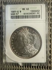 ANACS 1881 S MS 63 VAM 57 Morgan Silver Dollar! Great Eye Appeal! Great Luster!