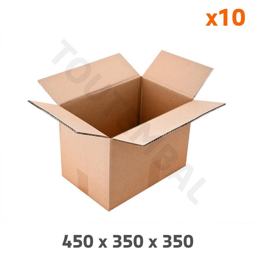 Carton double cannelure 45x35x35 cm lot de 10 boîtes pour envoi