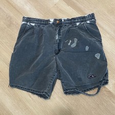 Vtg 80s OP Ocean Pacific Drawstring Shorts Large Beach Surf Skate Distressed
