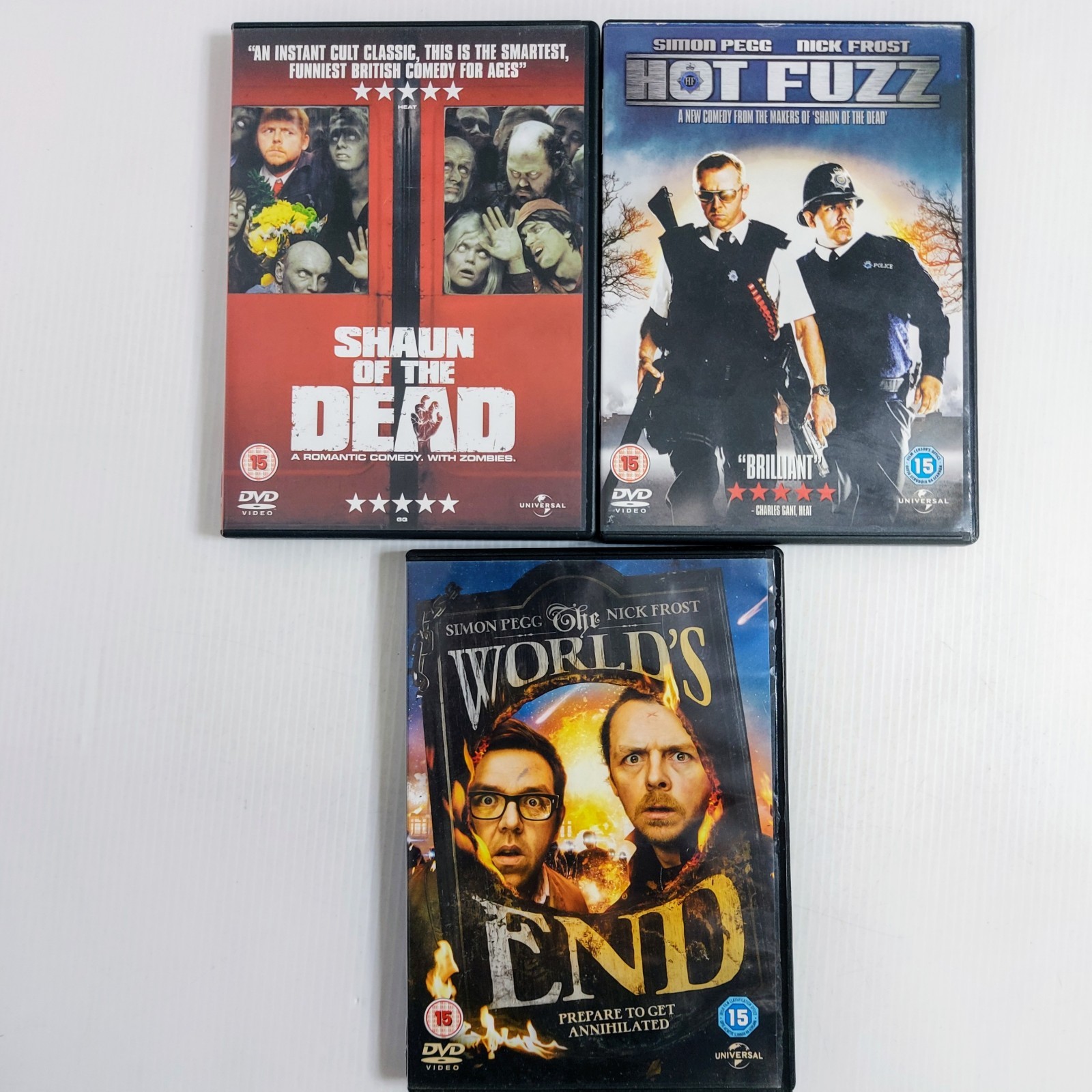Simon Pegg Cornetto Trilogy DVD Bundle Shaun Of The Dead Hot Fuzz World's End