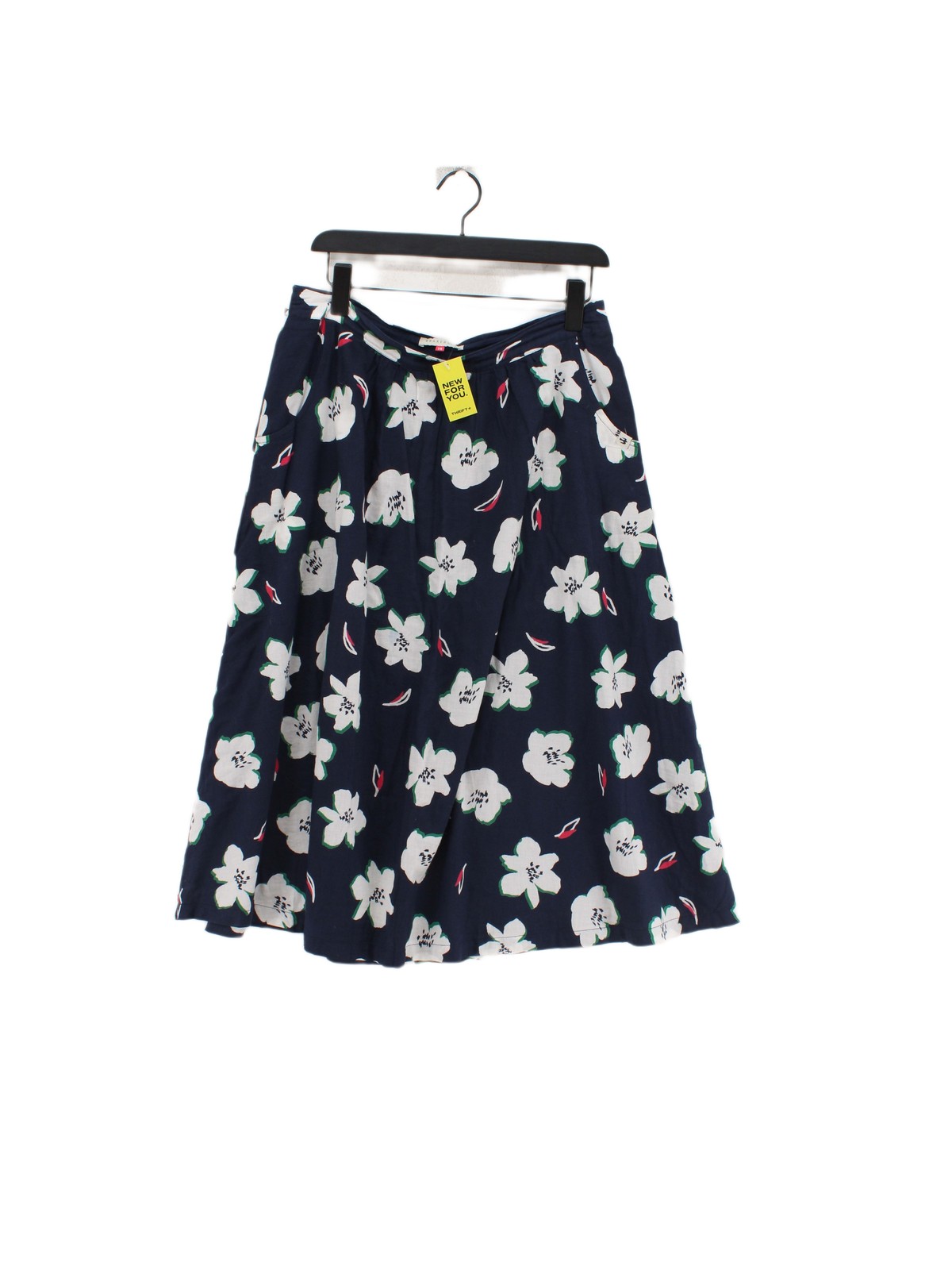 Brakeburn Womens Blue Floral Maxi Skirt UK 14 100% Cotton Long Summer Skirt-image