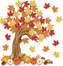 4Ft Big Tree Bulletin Board Set Spring Fall Summer Tree Bulletin Board 74Pcs