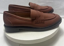 Madewell The Vernon Womens Dried Maple Slip On Leather Penny Loafers Size 11