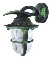 AußEnlampe Wandleuchte Garten Echt-Messing Glas E27 IP64 24 Cm Hoch Maritim