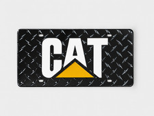 Cat Construction License Plate Tag Embossedlaser Etched.