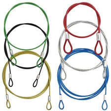 6 Pack Safety Stainless Steel Tethers with Colorful Coated Lanyards for Action