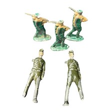 Lot of 5 Vtg Lead Metal Toy Soldiers Army Men Manoil Barclay Style AS IS 