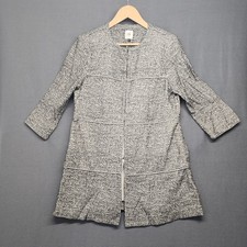 Cabi Womens Jacket Blazer Size Small Grey Stretch Long Line Preppy Office Twee